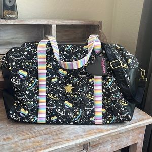 🖤Luv Betsey by Betsey Johnson large quilted duffel weekender cats hearts